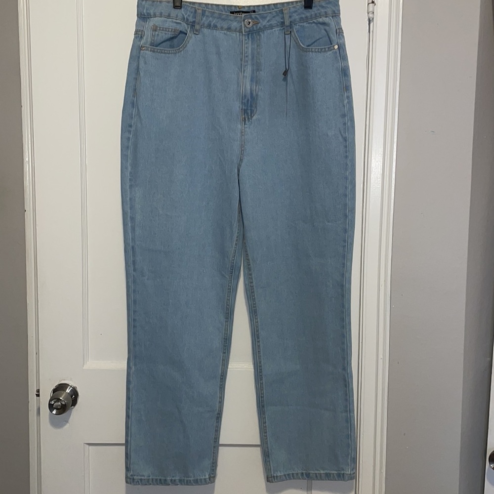 size US 12 high waist light blue boyfriend jean